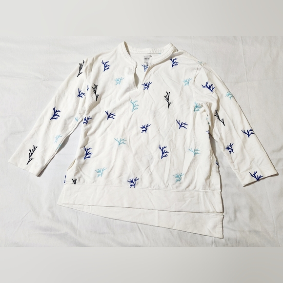 NIC + ZOE Asymetrical 3/4 Sleeve Coral Blouse Size S - Picture 1 of 7